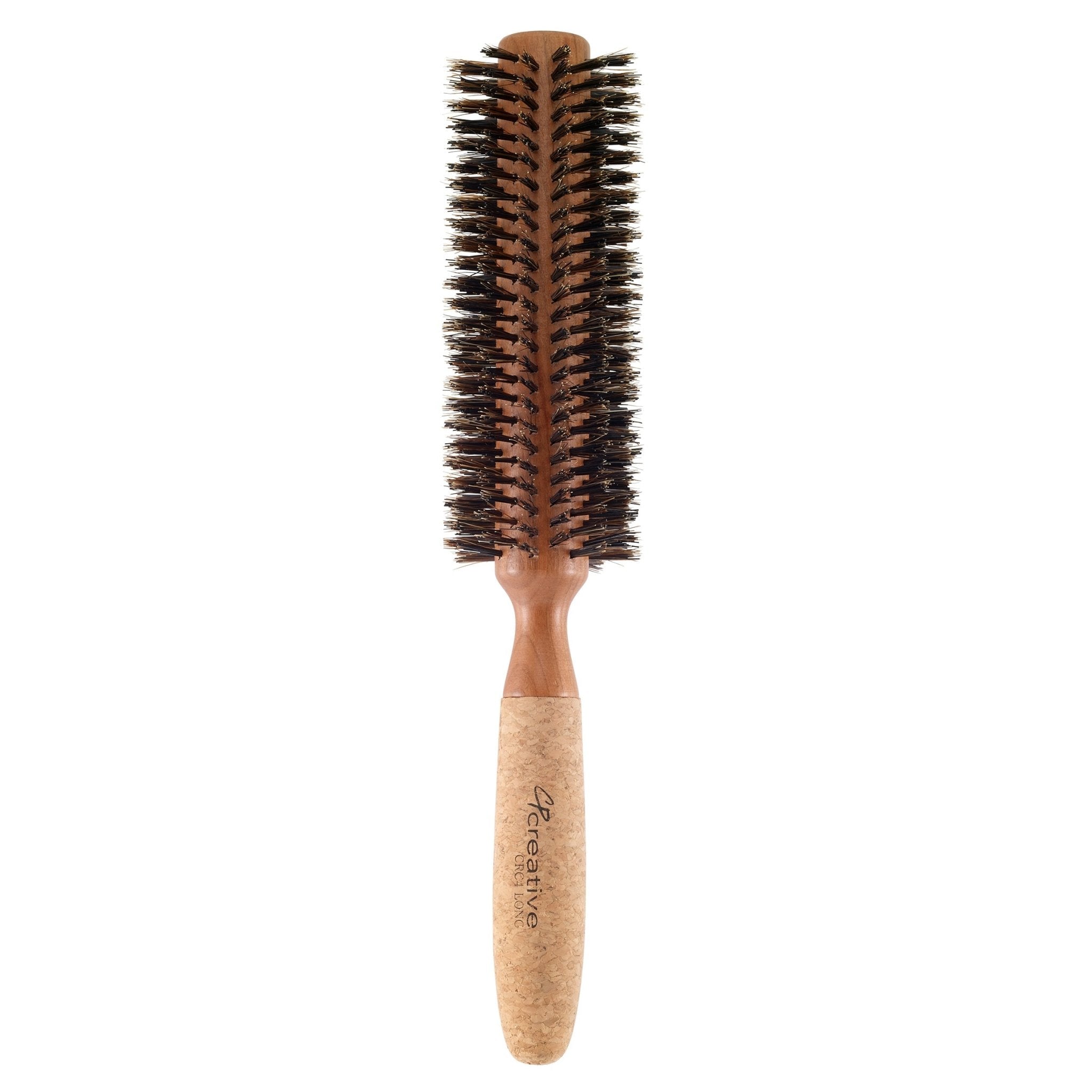 Eco - Friendly Extended 6" Long Cork Barrel Round Hair Brush - Shopbeautytools