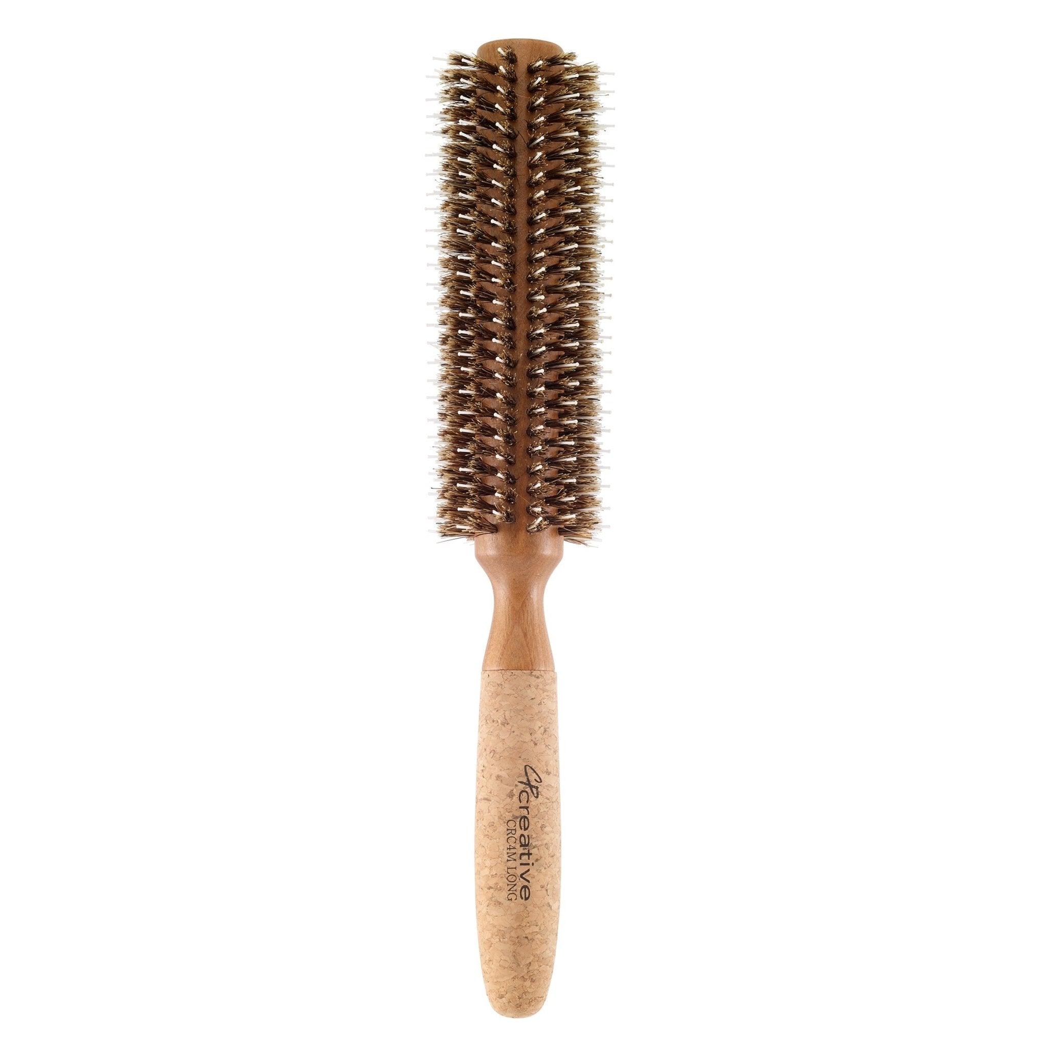 Eco - Friendly Extended 6" Long Cork Barrel Round Hair Brush - Shopbeautytools