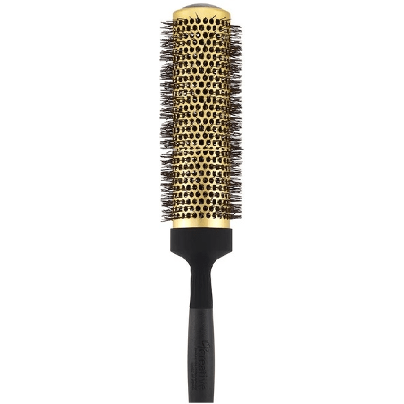 Gold Ceramic Nano Coating & Wavy Ion Bristle Hair Brush - 7.5 Long Barrel - Shopbeautytools