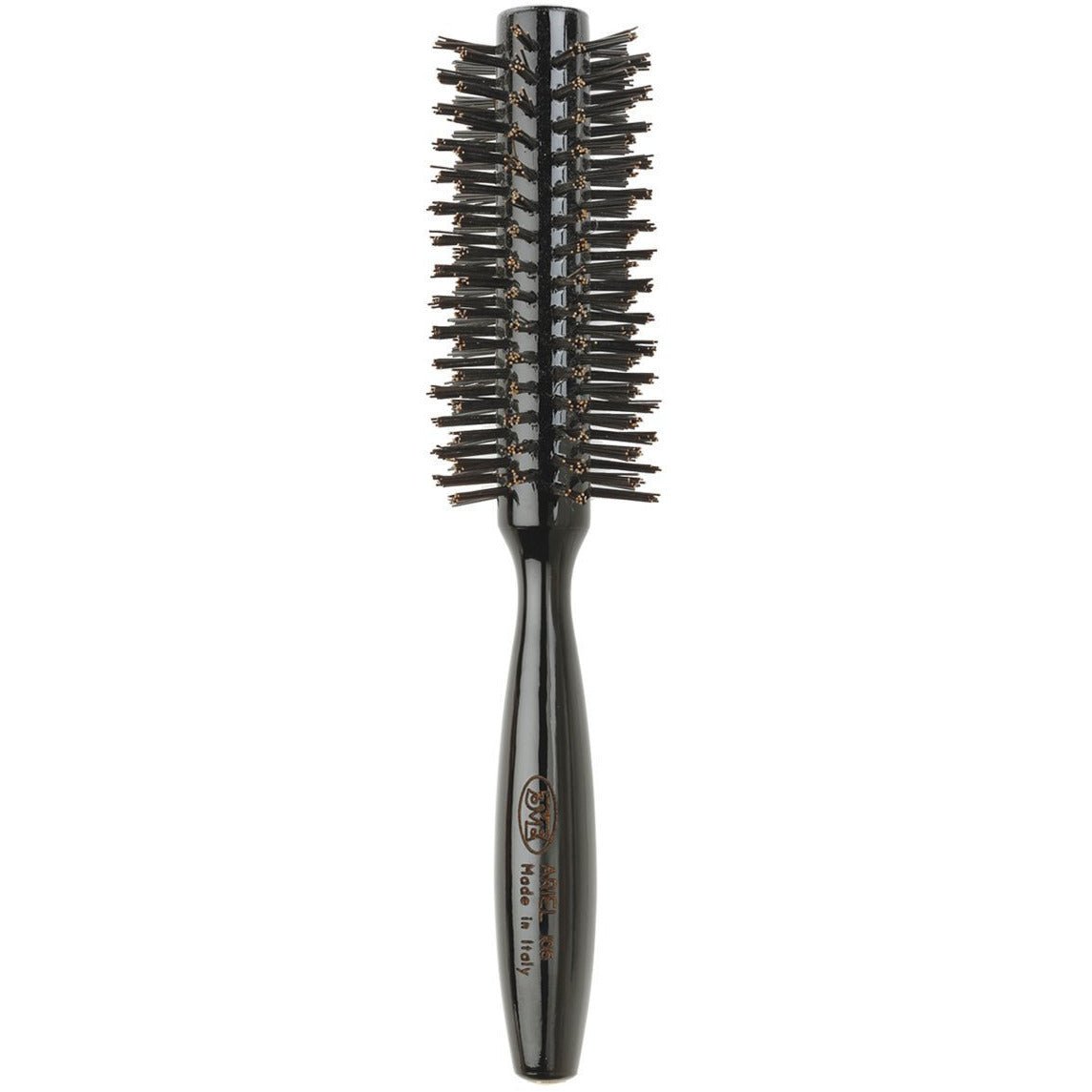 Black Round Nylon Hair Brush Ariel| Made in Italy - Shopbeautytools