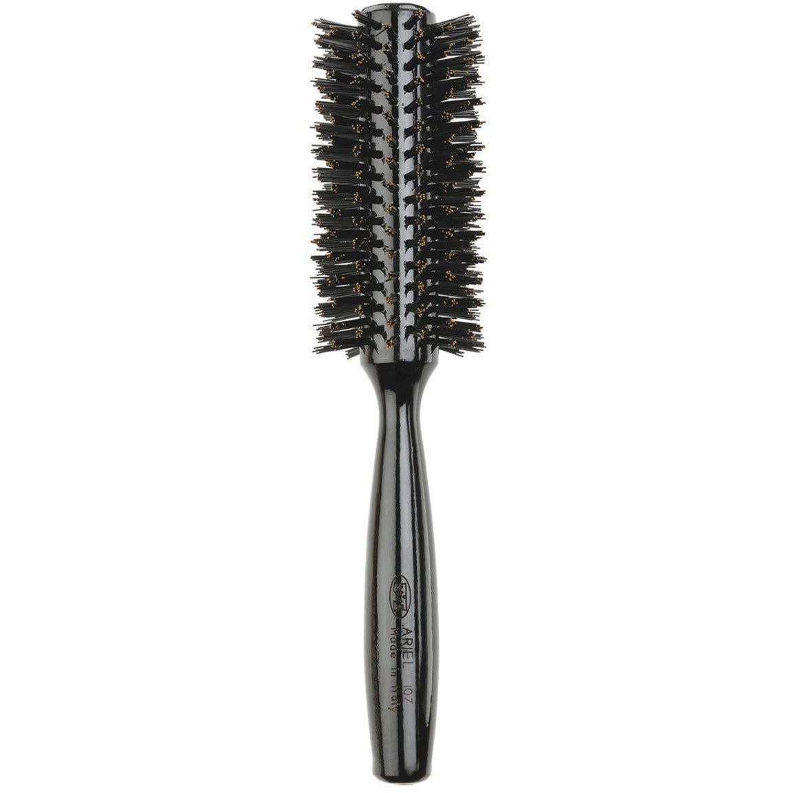 Black Round Nylon Hair Brush Ariel| Made in Italy - Shopbeautytools