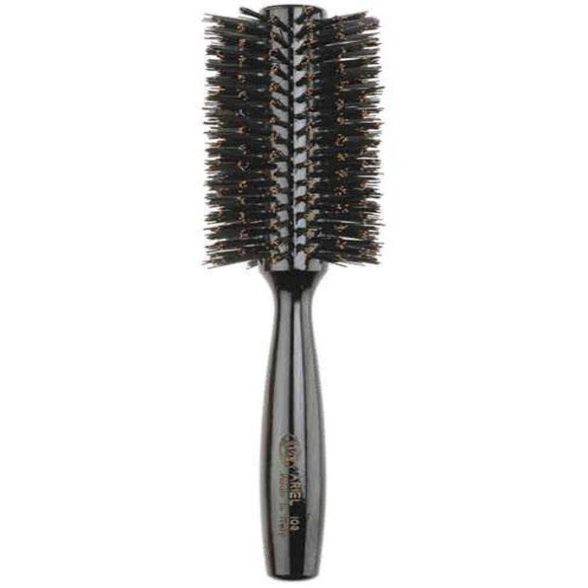 Black Round Nylon Hair Brush Ariel| Made in Italy - Shopbeautytools