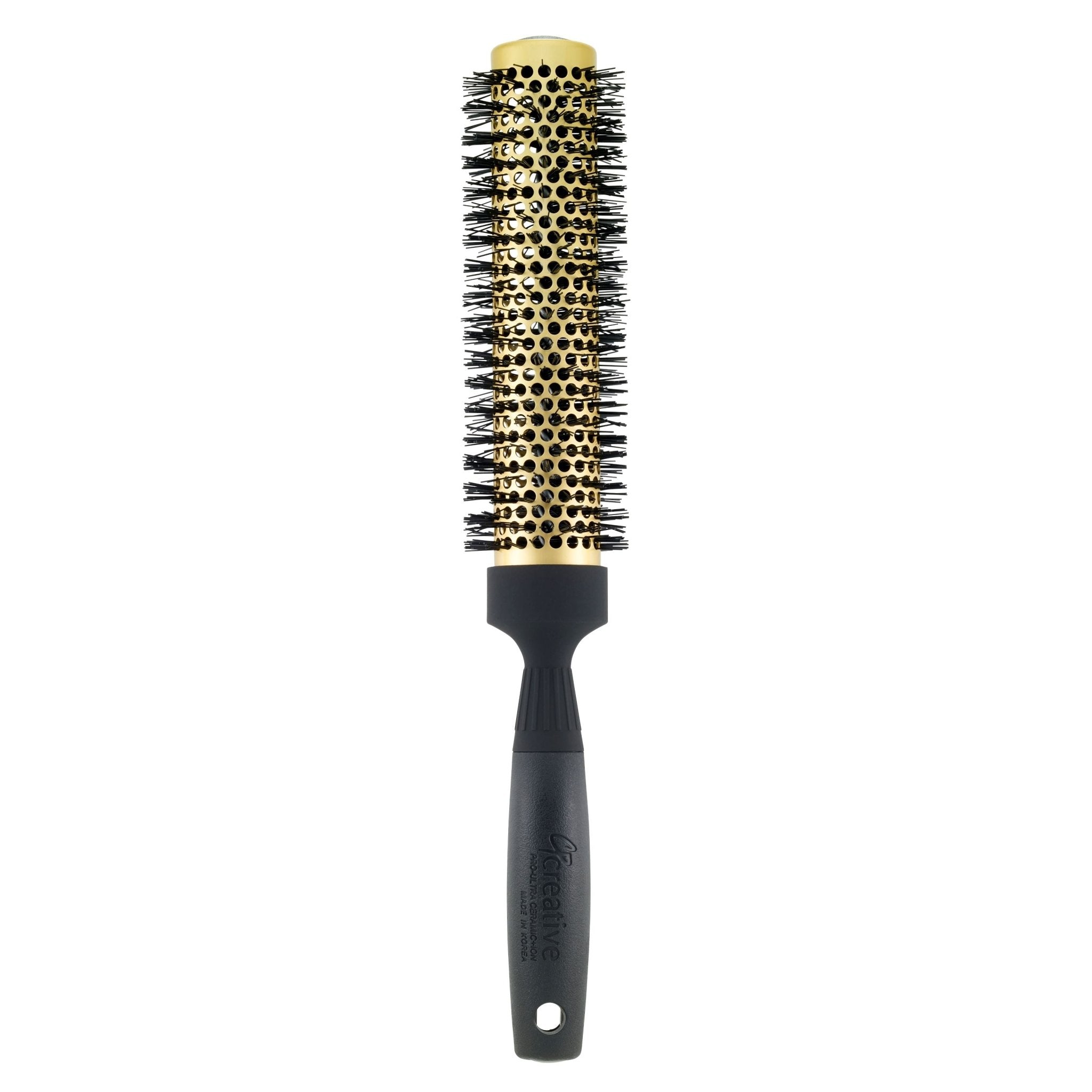 Gold Ceramic Nano Coating & Wavy Ion Bristle Hair Brush - 7.5 Long Barrel - Shopbeautytools