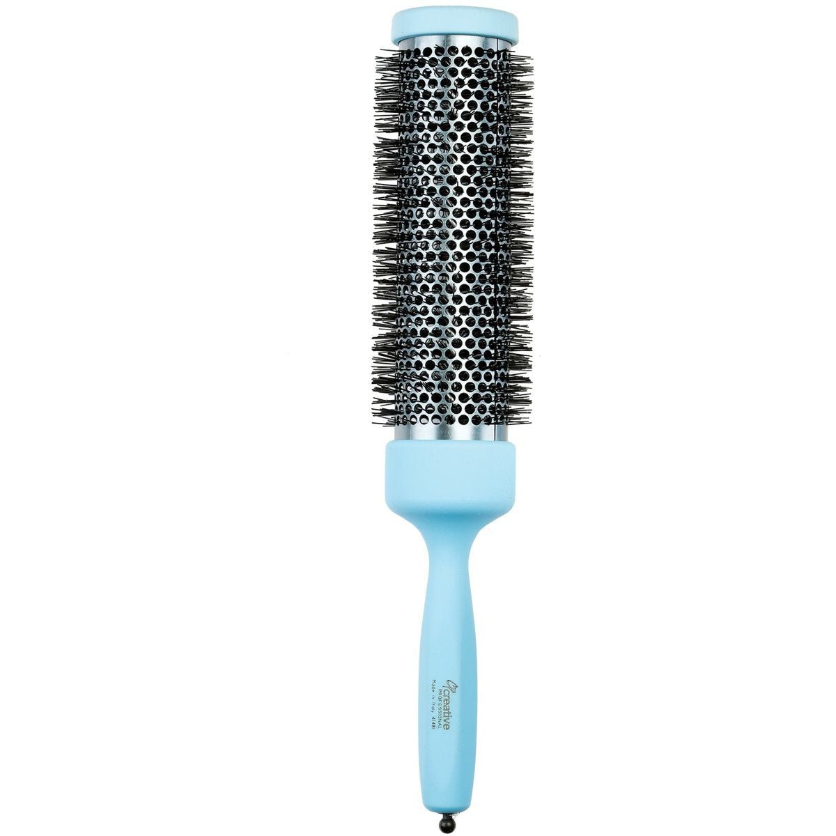 Long Round Barrel Titanium Hair Brush - 7.75"Azzuro| Made in Italy - Shopbeautytools