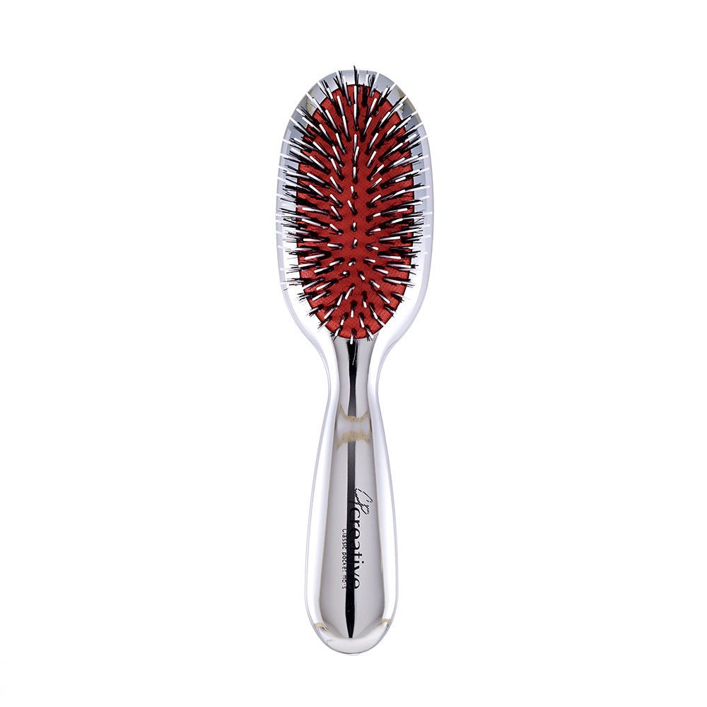 Classic Pocket Silver - Boar Bristle/Nylon Mix Hairbrush - Shopbeautytools