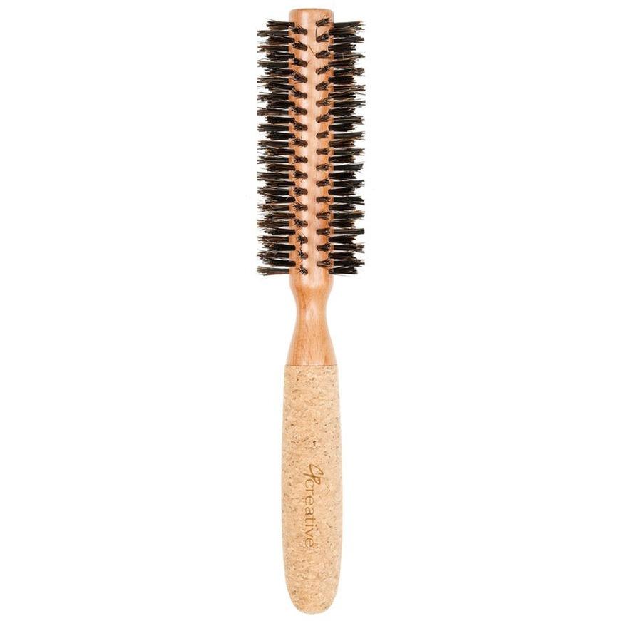 Eco - Friendly Birchwood and Cork Boar Bristle Round Hair Brush - Shopbeautytools