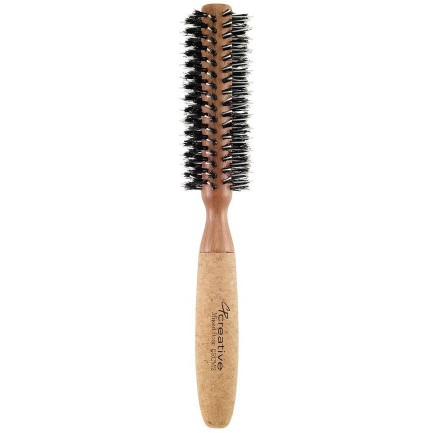 Eco - Friendly Birchwood and Cork Boar Bristle Round Hair Brush - Shopbeautytools