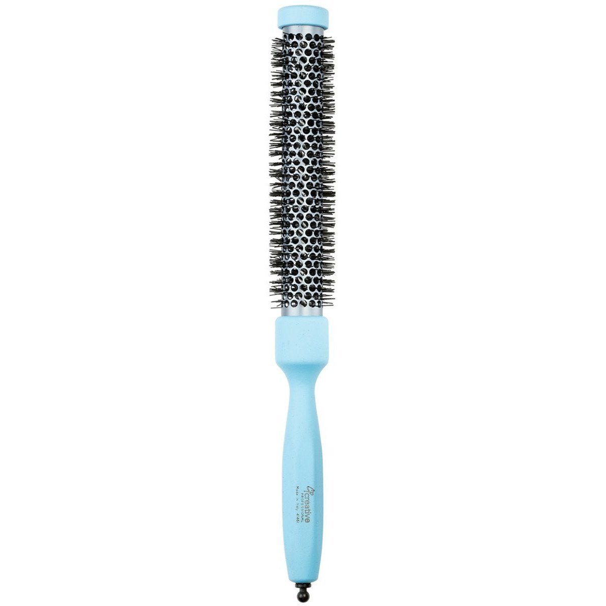 Long Round Barrel Titanium Hair Brush - 7.75"Azzuro| Made in Italy - Shopbeautytools
