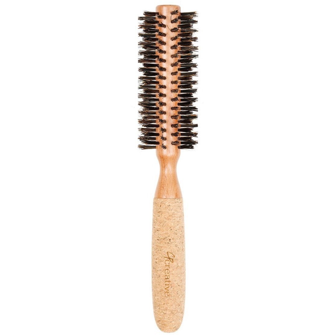 Eco - Friendly Birchwood and Cork Boar Bristle Round Hair Brush - Shopbeautytools