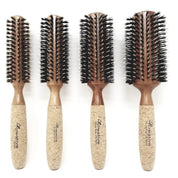 Eco - Friendly Birchwood and Cork Mixed Bristle Round Hair Brush - Shopbeautytools