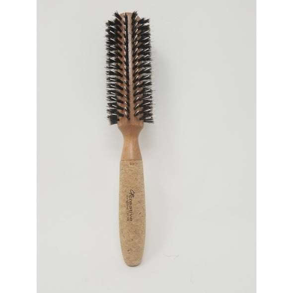 Eco-Friendly Birchwood and Cork Mixed Bristle Round Hair Brush