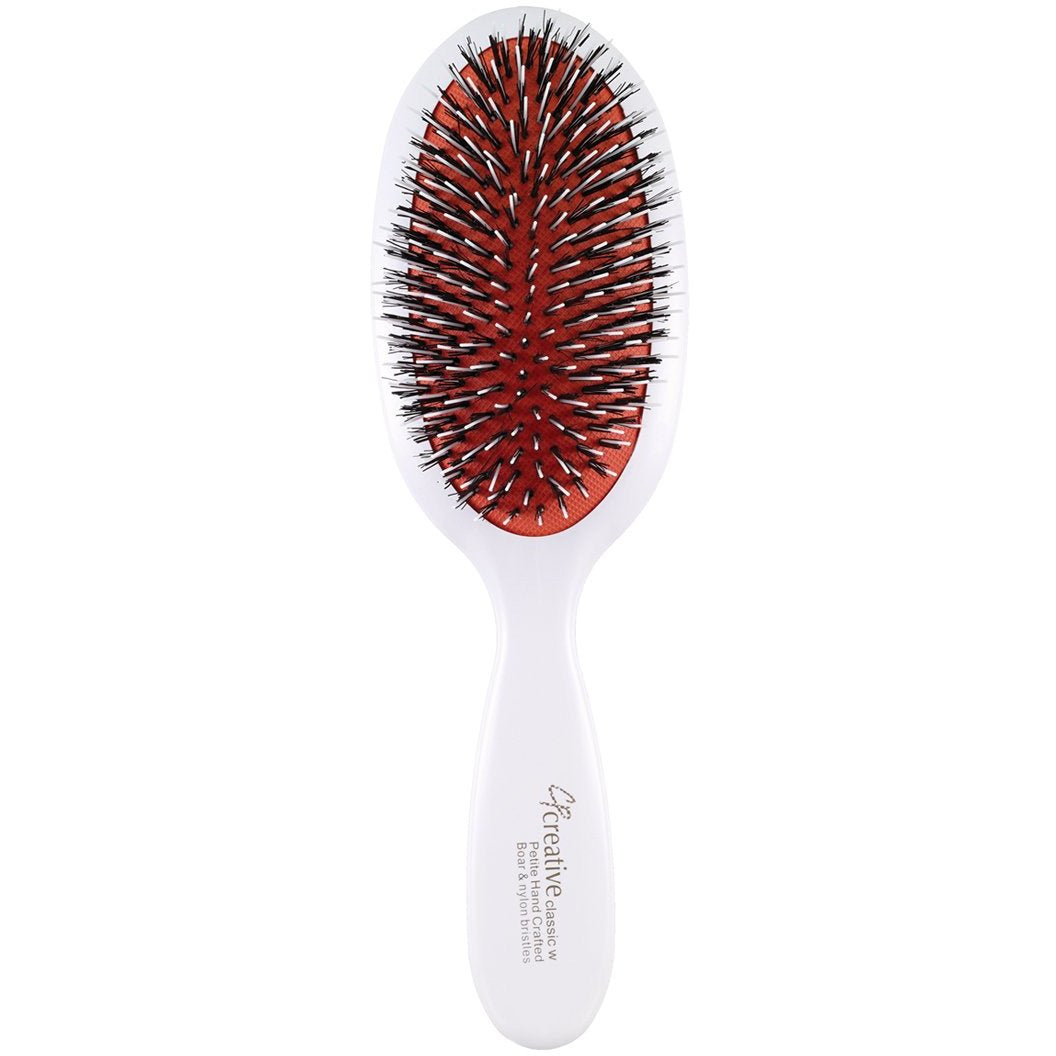 White Paddle Boar Bristle Hair Brushes