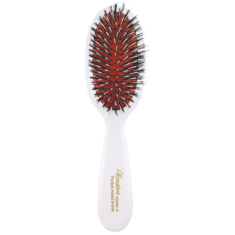 White Paddle Boar Bristle Hair Brushes