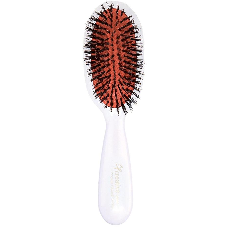 White Paddle Boar Bristle Hair Brushes