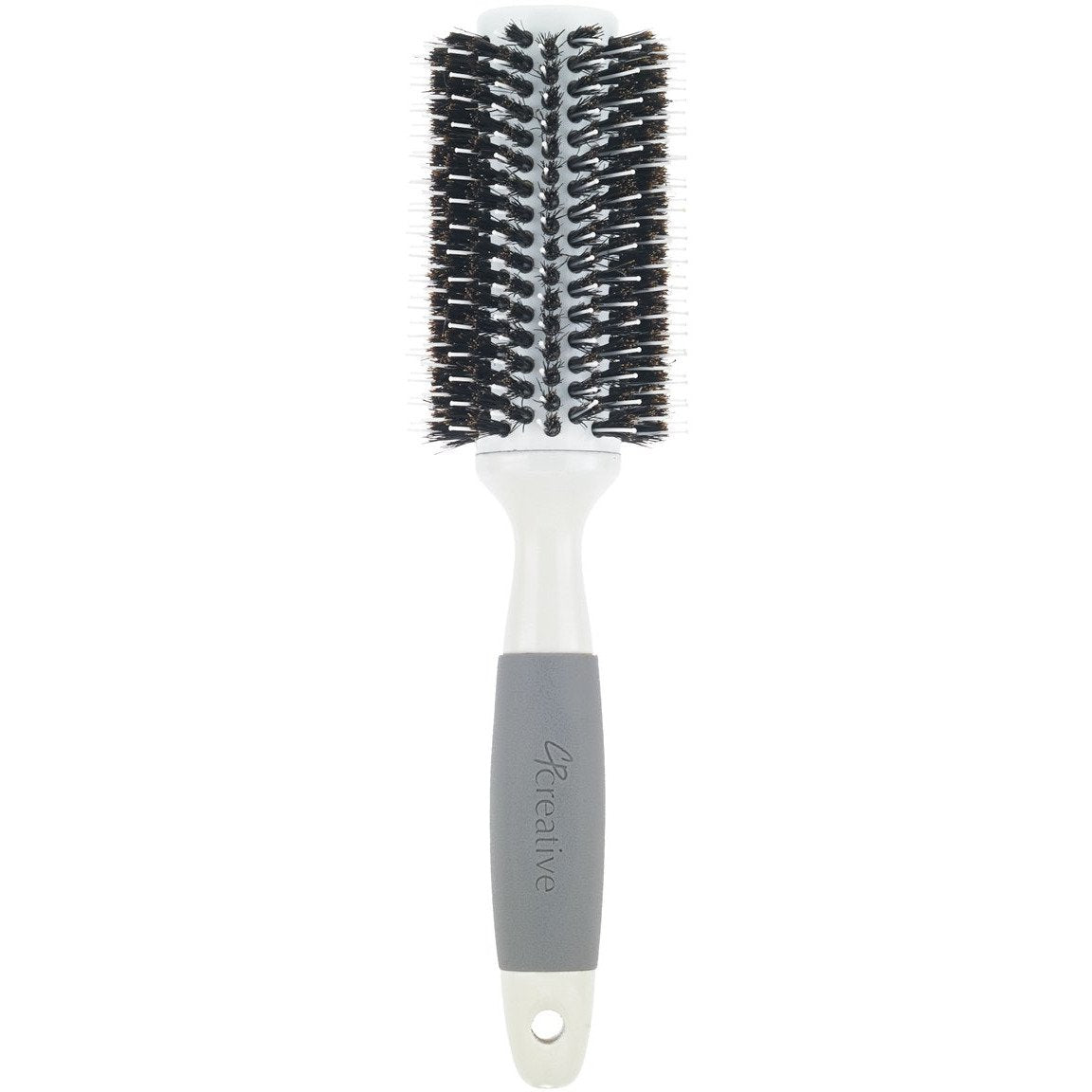Solid Barrel Mixed Bristle Ceramic Round Hair Brush