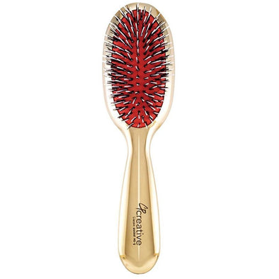 Brushes - Classic Gold Paddle Hair Brush (2 Sizes And Bristle Types)
