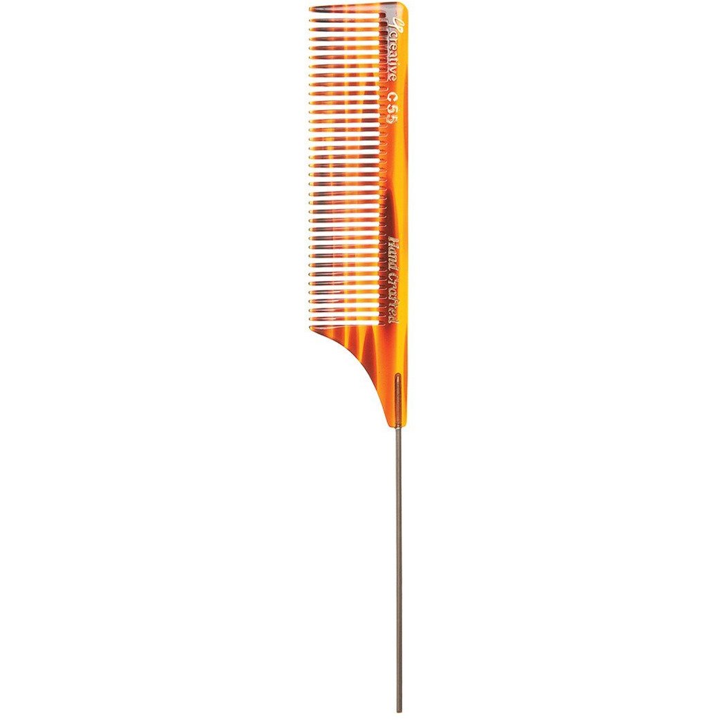 Combs - C55P Pin Tail Tortoise Comb (8.5 In)