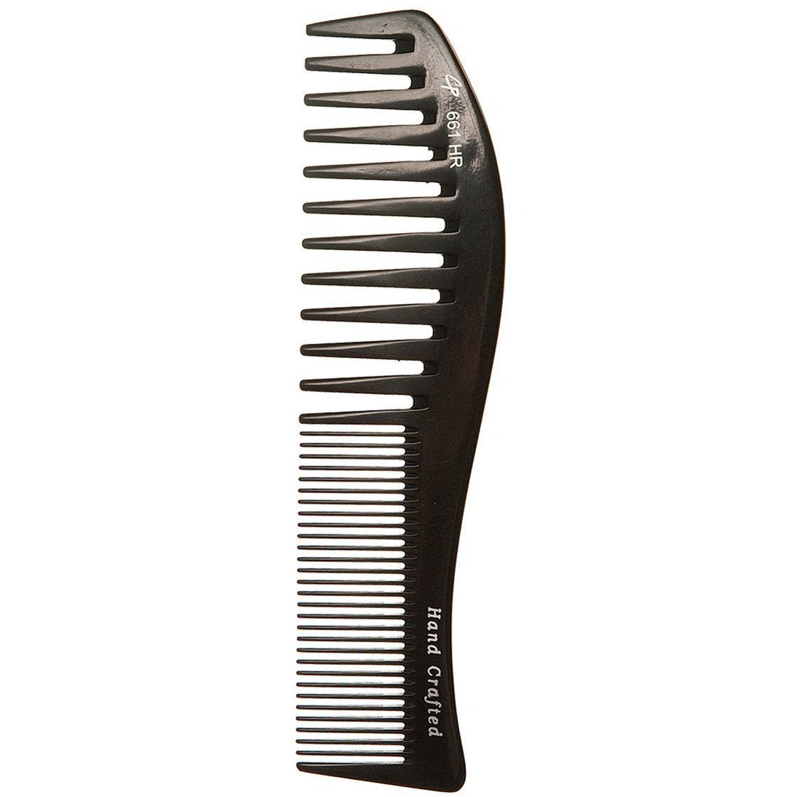 Curved Fine and Wide Tooth 8.5 Inch Hard Rubber Comb - Shopbeautytools