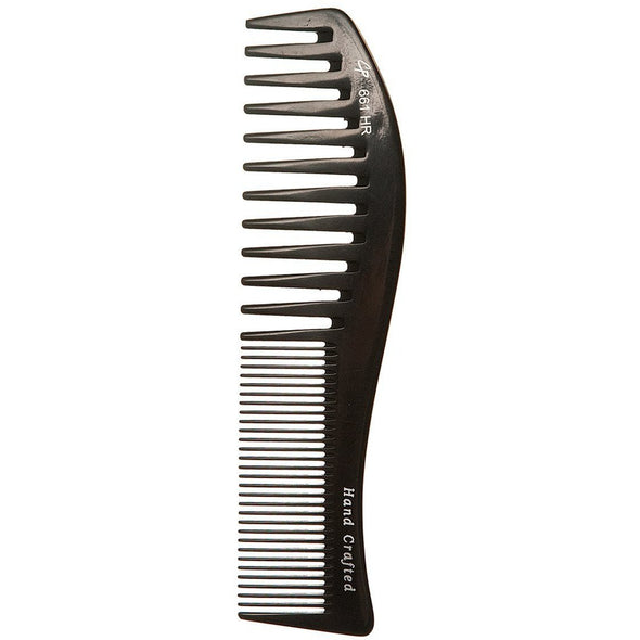 Combs - Curved Fine And Wide Tooth 8.5 Inch Hard Rubber Comb