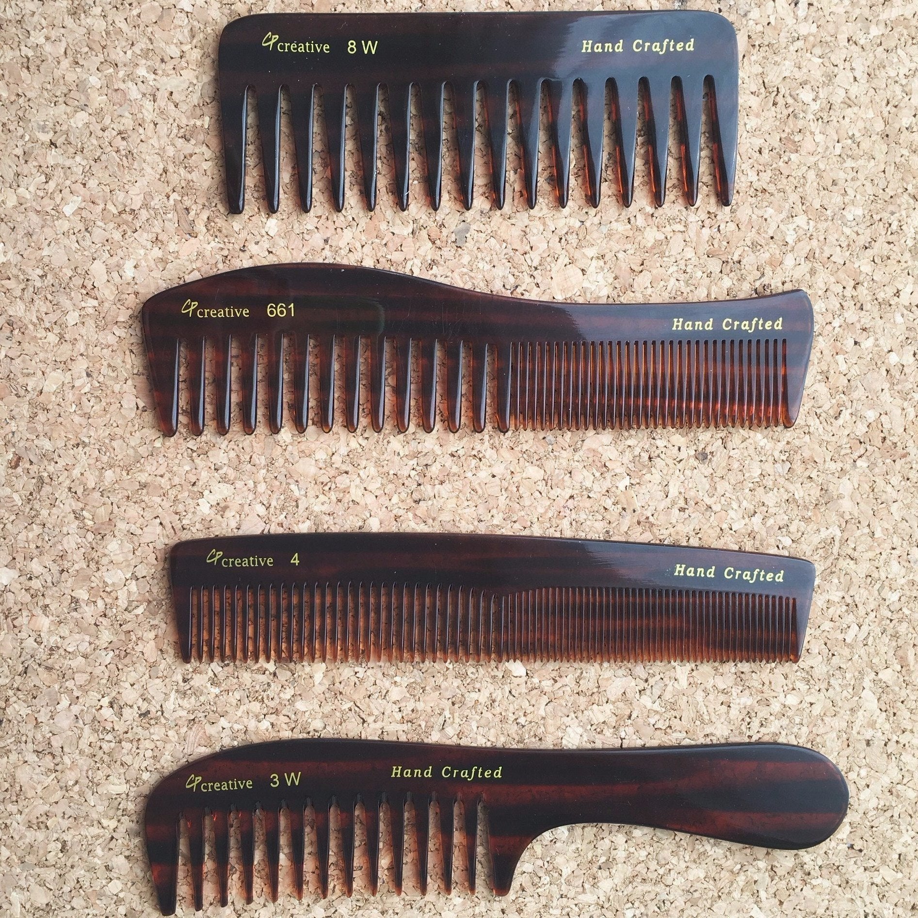 Set of 4 Hand - Crafted Combs - Shopbeautytools