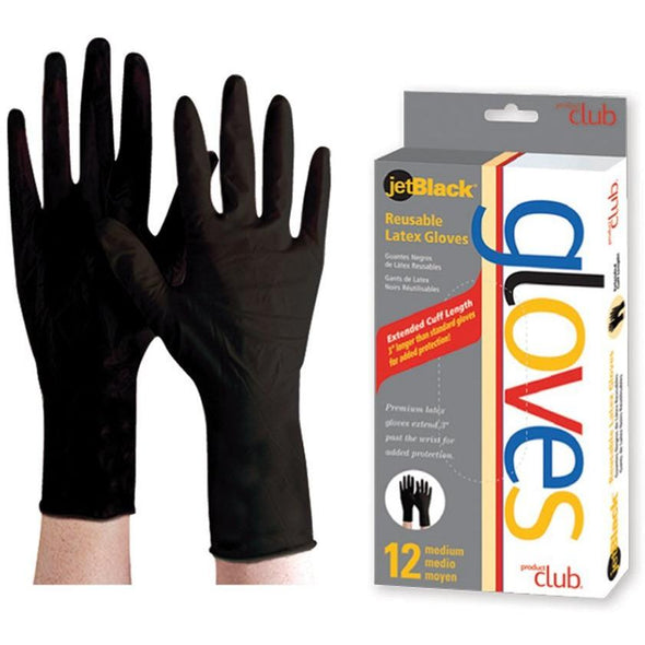 Salon Accessories - Reusable Gloves-Jet Black-12 CT
