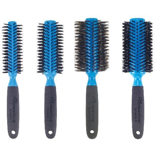 azzuro blue Italian Round Boar Bristle Hair Brush